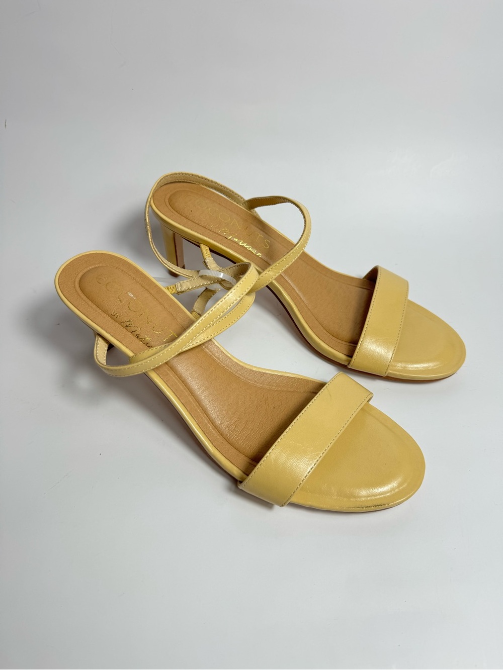 Coconuts by Matisse Yellow Strappy Low Block Heel Sandals